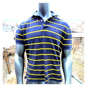 NAVY BLUE AND YELLOW Tommy Hilfiger Polo Shirt